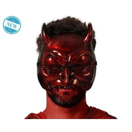 Máscara Demoníaca Roja Metalizada con Cuernos y Dientes Puntiagudos - Accesorio de Halloween y Carnaval para Adultos Precio: 0.88999977. SKU: B1BQVQ8XK3