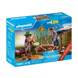 Playmobil 71805 Excavación Paleontológica Promo Packs para Descubrir Fósiles y Dinosaurios +4 Años