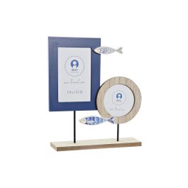 DKD Home Decor Marco Multifoto Colección Calella Mediterráneo Peces Azul Marrón MDF Cristal 6 Largo x 29 Alto x 25 Ancho cm