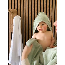 Toalla de baño XXL para padres y bebés - CANDIDE - 100 x 100 cm - Verde agua