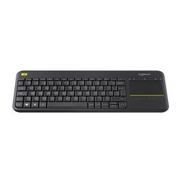 Logitech K400 Plus Teclado Táctil Inalámbrico para PC a TV, Touchpad Integrado, Teclas Silenciosas, 10m Alcance y Batería 18 Meses