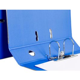 Archivador De Palanca Liderpapel Folio Documenta Forrado Pvc Con Rado Lomo 75 mm Azul Compresor Metalico 6 unidades