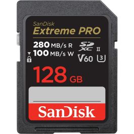 SanDisk SDSDXEP-128G-GN4IN Tarjeta de Memoria SDXC 128GB, Clase 10, UHS-II, V60, U3, Lectura 280MB/s, Escritura 100MB/s Precio: 75.58999954. SKU: B1GFBWNZ8A