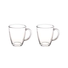 La Mediterranea Set 2 Tazas Taroda 380 ml - Vajilla de Porcelana Diseño Moderno Ø9x9.8 cm (24 Cajas)