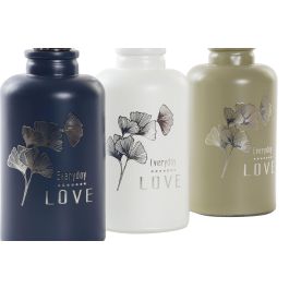 DKD Home Decor Dosificador Chic para Baño 400ml de Cristal y ABS Colores Surtidos 20x10x7.5cm Pack 12 Unidades