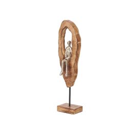 Giftdecor Figura Decorativa Sentada Plata con Soporte de Madera, 10x41.5x7.5 cm (6 Unidades) Giftdecor Figura Decorativa Sentada Plata con Soporte de Madera, 10x41.5x7.5 cm (6 Unidades)