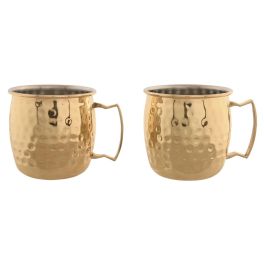 DKD Home Decor Mug Loft Dorado Inox 480ml Set de 2 Piezas 9.5 x 9 x 12 cm Precio: 13.50000025. SKU: B13PTWBHE9
