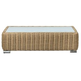 DKD Home Decor Mesa de Centro para Terraza y Jardín Ratan Sintético y Cristal Marrón Claro Beige 110 x 60 x 35 cm Precio: 187.50000038. SKU: B1HTVFQ3WM
