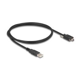 DeLOCK Cable USB 2.0 Tipo-A Macho a Tipo Mini-B Macho con Tornillos 13mm, 1m, Negro, 480 Mbit/s