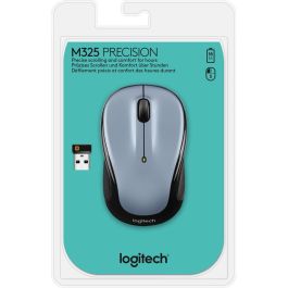 Logitech M325 Ratón Inalámbrico Óptico 1000 DPI Ambidextro, Conexión RF 2.4 GHz, Batería AA, para Oficina, Gris