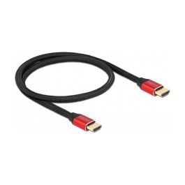 DeLOCK Cable HDMI Ultra Alta Velocidad 48 Gbps 8K 60Hz HDR, 0.5 metros, Rojo y Negro, Certificado HDMI 2.1, ARC, Dolby Vision, para Consolas, PC, TV