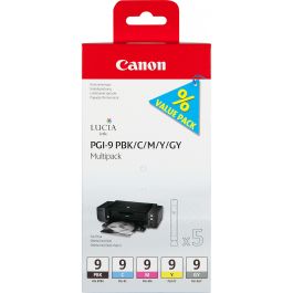 Canon PGI-9 PBK/C/M/Y/GY 1034B013 Multipack Cartuchos de Tinta Originales Estándar Cian Gris Magenta Foto Negro Amarillo 5 Piezas Precio: 58.59000048. SKU: B17R2537RJ
