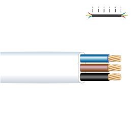Edm Manguera plana 3 x 1,50 mm² blanca 25 m