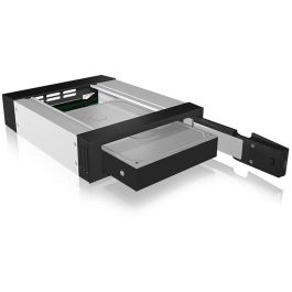 ICY BOX Wechselrahmen 1xSATA/SAS 3.5" a 1xSATA Host en bahía 5.25" EasySwap sin bandeja, Aluminio/Plástico