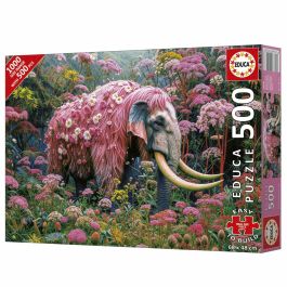 EDUCA EDU1747456955651 Puzzle Elefante Florido 500 piezas, Temática Animal, para niños a partir de 10 años