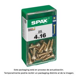 Spax Tornillo madera cabeza plana 4,0x16mm yellox, rosca completa, ranura en cruz z2, 4cut - 4081020400161