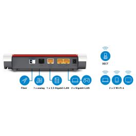 AVM Fritz! Box 5530 Fiber Router WLAN VoIP Wi-Fi 6 Doble Banda Ethernet Blanco
