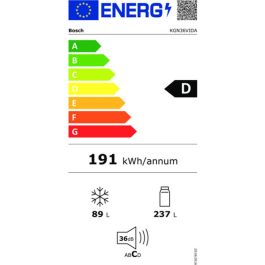 Frigorífico combinado BOSCH KGN36VIDA 186 Acero 357 L