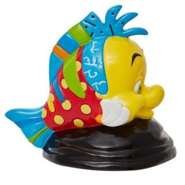 Enesco Figura Disney La Sirenita Flounder Britto de Resina Pintada a Mano 9 cm