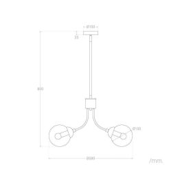 Lámpara Colgante Neuquen de Diseño Moderno en Metal y Cristal con Cable Ajustable. Compatible con Bombilla E27. SKD-P80022