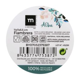 La Mediterranea Fiambrera Alba Melamina Brillante 11 cm x 11 cm x 5.5 cm