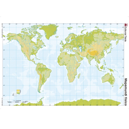 Teide Mapa Mudo Planisferio Físico DIN A4