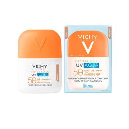 Vichy Capital Soleil UV Aqua Gel Fluido Hidratante Facial con Color SPF50 #Medium 50 ml - Protección Solar Alta UVA/UVB