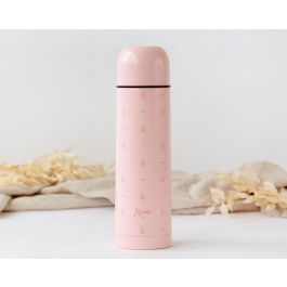 KioKids Petits moments Termo Para Líquidos 500 mL Rosa Anti-goteo Anti-derrame Doble Pared Acero Inoxidable