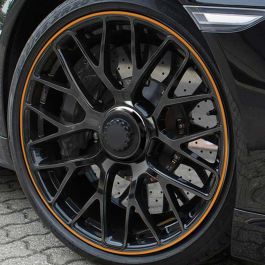 Foliatec FO34388 Tiras Adhesivas Pin Stripe para Llantas de Coche, Naranja con Ayuda de Montaje, 8.6m (4x2.15m) x 6mm