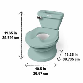 Ingenuity ING0074451998735 Inodoro Infantil Mini con Reductor, Descarga Musical y Compartimento para Toallitas Integrado, Verde