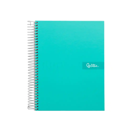 Liderpapel Cuaderno Espiral A4 Micro Crafty Tapa Forrada 120 Hojas 90gr Cuadro 5mm 5 Bandas Color Turquesa