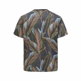 Camiseta de Manga Corta Hombre Only & Sons Onskobe Reg Banana Leaf Negro