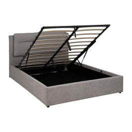 Cama Canapé Gris Tejido Dormitorio 164 X 214 X 110 cm