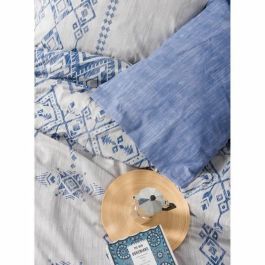 Almo-Shop Juego de Cama 220x240 cm con 2 Fundas de Almohada 60x60 cm - 100% Algodón - Azul - ASI8684283035236