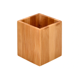 Liderpapel Cubilete Portalapices Ecouse Bambú 100% Natural Cuadrado 80x80x100 mm