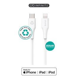 eSTUFF INFINITE Super Soft USB-C to Lightning Cable 2m White - 100% Recycled PVC Free Plastic eSTUFF INFINITE Super Soft USB-C to Lightning Cable 2m White - 100% Recycled PVC Free Plastic