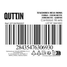 Inde Set 3 Tenedores de Mesa Moma de Acero Inoxidable 2 mm x 20.5 cm (12 Cajas)