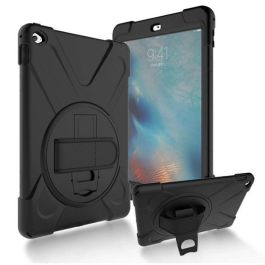 eSTUFF Funda Defender iPad Air 2 9.7" AUSTIN Negra Antigolpes con Soporte 360, Correa Mano y Hombro, Protección para Esquinas