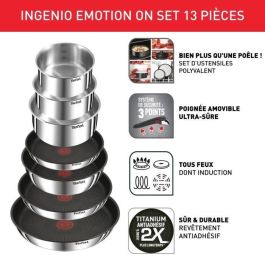 Tefal Ingenio Kitchen Battery 13 PCS, inducción, acero inoxidable, no palo sostenible, emoción en L897DS04