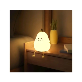 Wondee Lámpara de Noche Infantil de Silicona con Forma de Pera, Luz Suave y Sensor Táctil