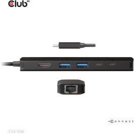 Club3D CSV-1596 USB-C Hub 6 en 1 HDMI/2xUSB/2xUSB-C/LAN 4K120Hz PD100W Negro para PC/Mac