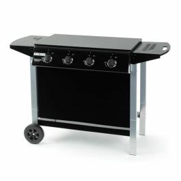 Grill Garden Barbacoa Gas 4 Quemadores, Superficie 76x41 cm, Parrilla Plancha, Encendido Piezoeléctrico, Tapa y Funda Protectora, Ruedas