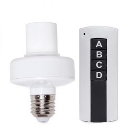 Juego 4 Portalámparas Inteligente E27 Mando a Distancia