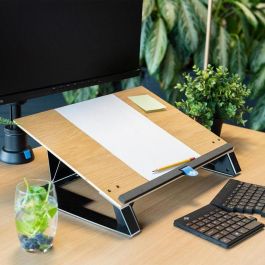 R-Go Tools Document Holder Read2Write y Superficie de Escritura de Madera Roble - Ergonómico para Postura Upright