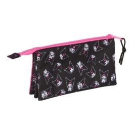 Safta Estuche Escolar Portatodo Triple con 3 Cremalleras Kuromi 120x220x30 mm