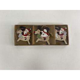 DKD Home Decor Adorno Colgante Navideño de Reno Tradicional MDF Rojo y Natural Set de 3 piezas 1.5 x 8 x 21.2 cm Precio: 1.79000019. SKU: B16YGNHRZ3