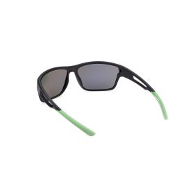 Timberland TB00001 Gafas de Sol Hombre Polarizadas Verdes Rectangulares Montura Negra Mate Cristales 65 mm