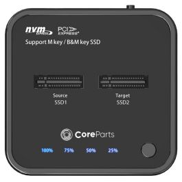 CoreParts USB3.2 Type C (10Gpbs) M.2 NVMe SSD cloner, Docking Station for M.2 NVMe to M.2 NVMe with Clone Function- Box includes USB-C Cable, Power Supply and user manual CoreParts USB3.2 Type C (10Gpbs) M.2 NVMe SSD cloner, Docking Station for M.2 NVMe to M.2 NVMe with Clone Function- Box includes USB-C Cable, Power Supply and user manual