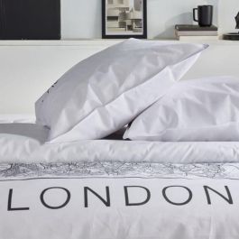 Juego de cama - TODAY - JAVA - 2 personas - 240x220 cm - Algodón - Estampado Londres - Blanco Juego de cama - TODAY - JAVA - 2 personas - 240x220 cm - Algodón - Estampado Londres - Blanco