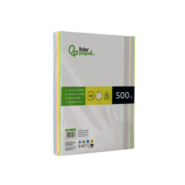 Liderpapel Papel Color A4 80gr 500 Hojas (5 Colores Surtidos) para Impresora Ink-jet, Laser y Fotocopiadoras